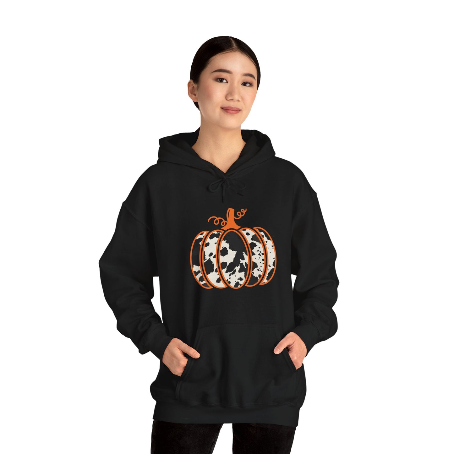 Cow Print Pumpkin Unisex Heavy Blend™ Hooded Sweatshirt