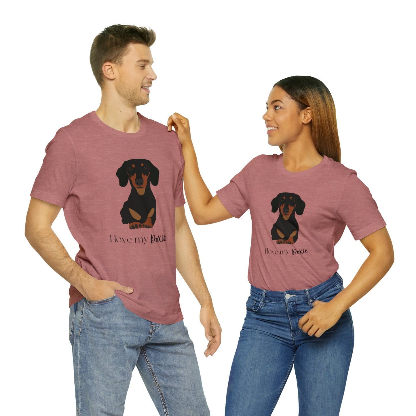 I love my Doxie Unisex Jersey Short Sleeve Graphic Tees