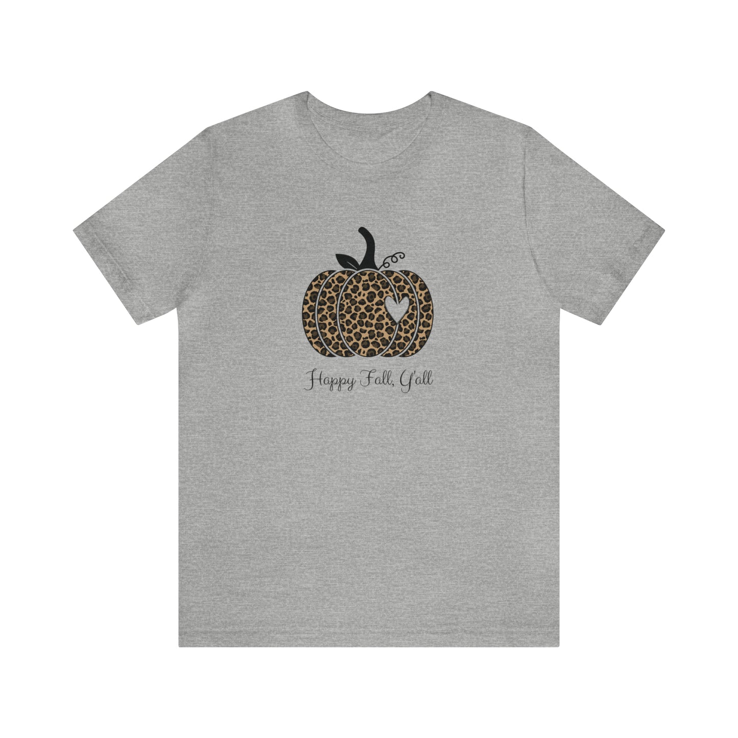 Happy Fall Y'all Cheetah Pumpkin Unisex Jersey Short Sleeve Tee Graphic Tees