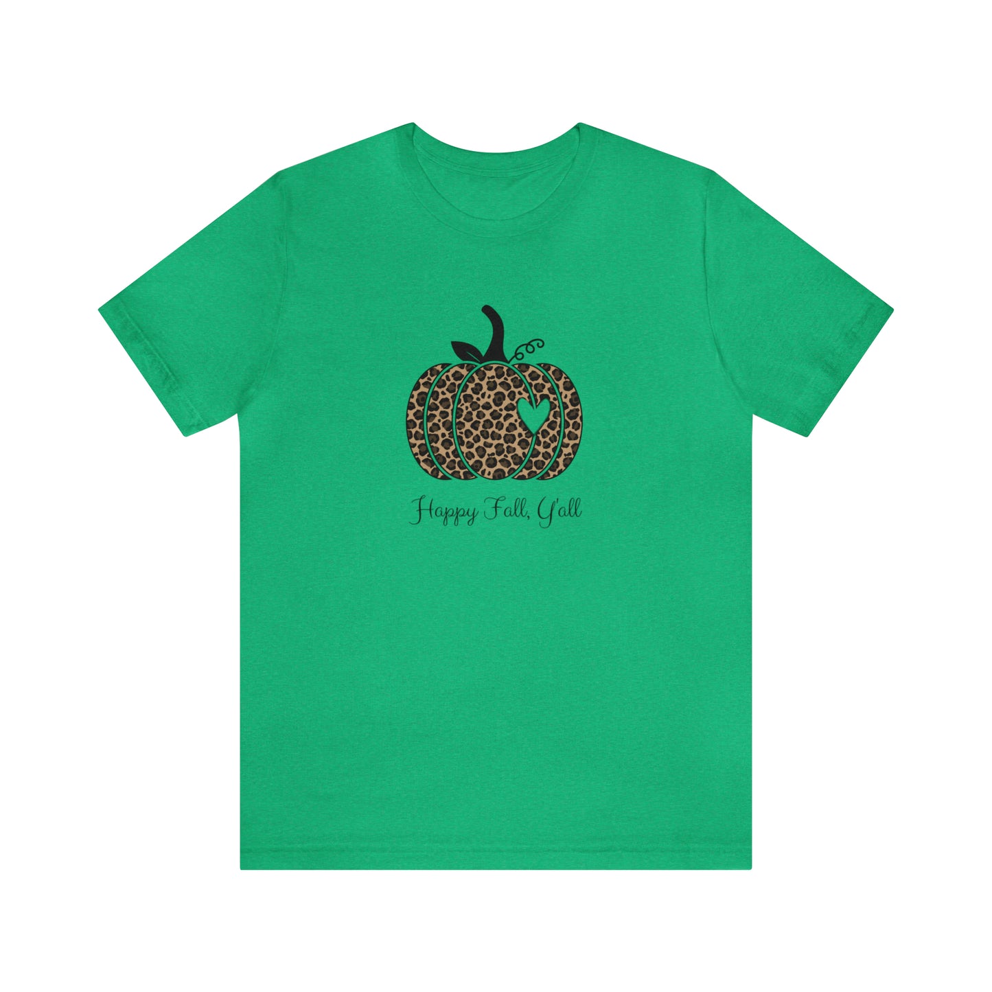 Happy Fall Y'all Cheetah Pumpkin Unisex Jersey Short Sleeve Tee Graphic Tees