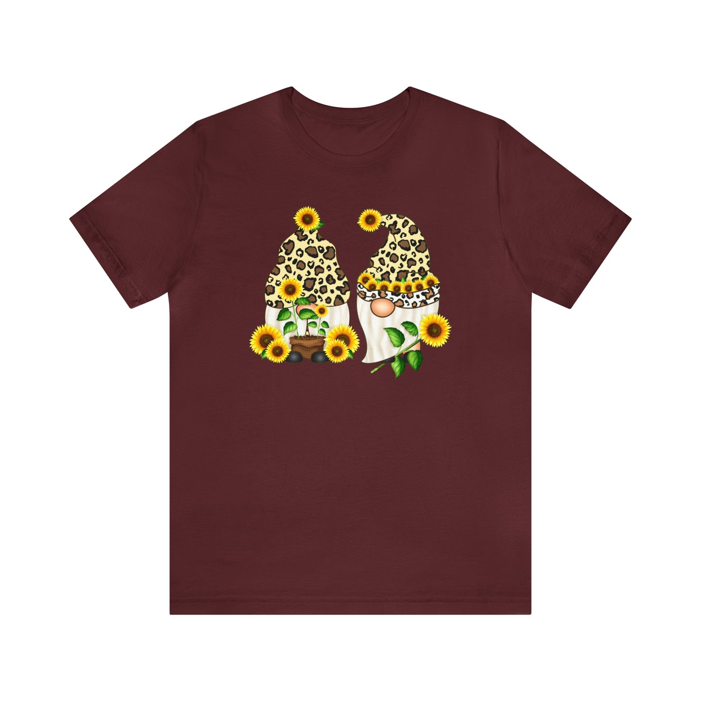 Gnomes and Sunflowers Unisex Jersey Short Sleeve Graphic Tees