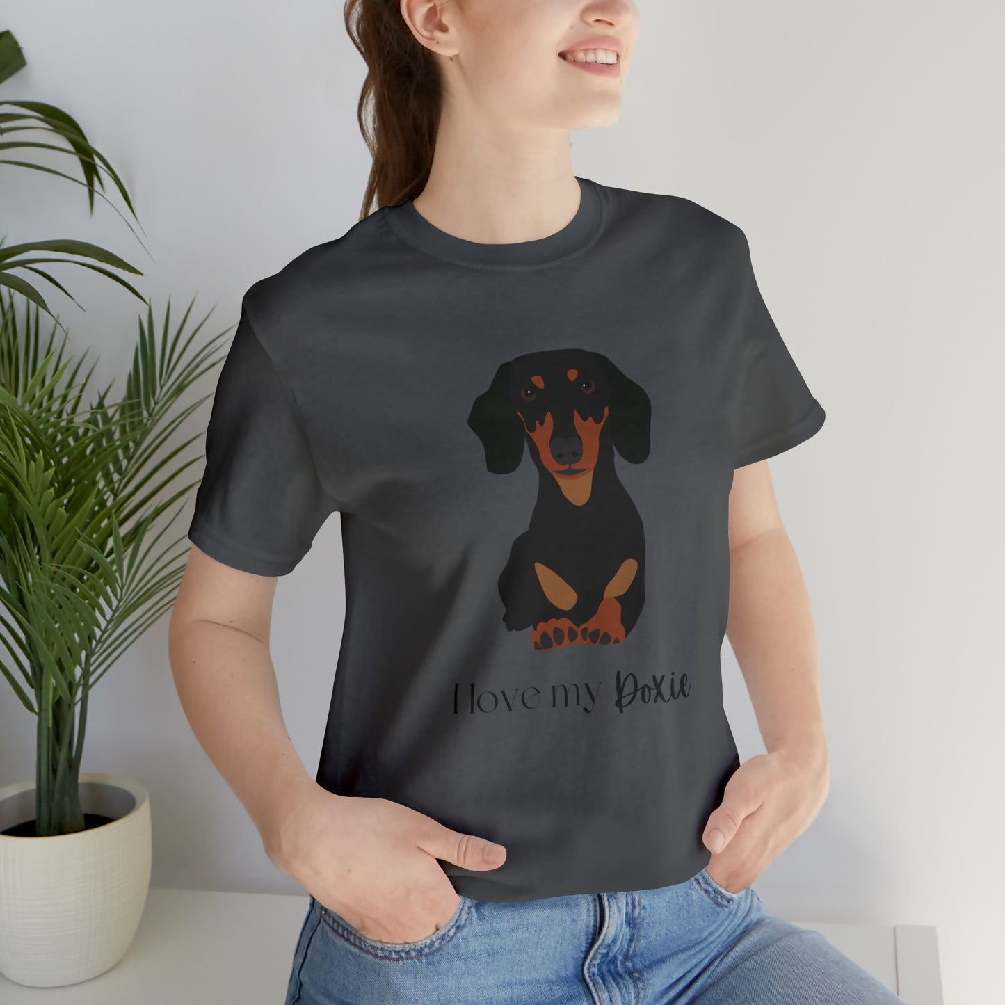 I love my Doxie Unisex Jersey Short Sleeve Graphic Tees