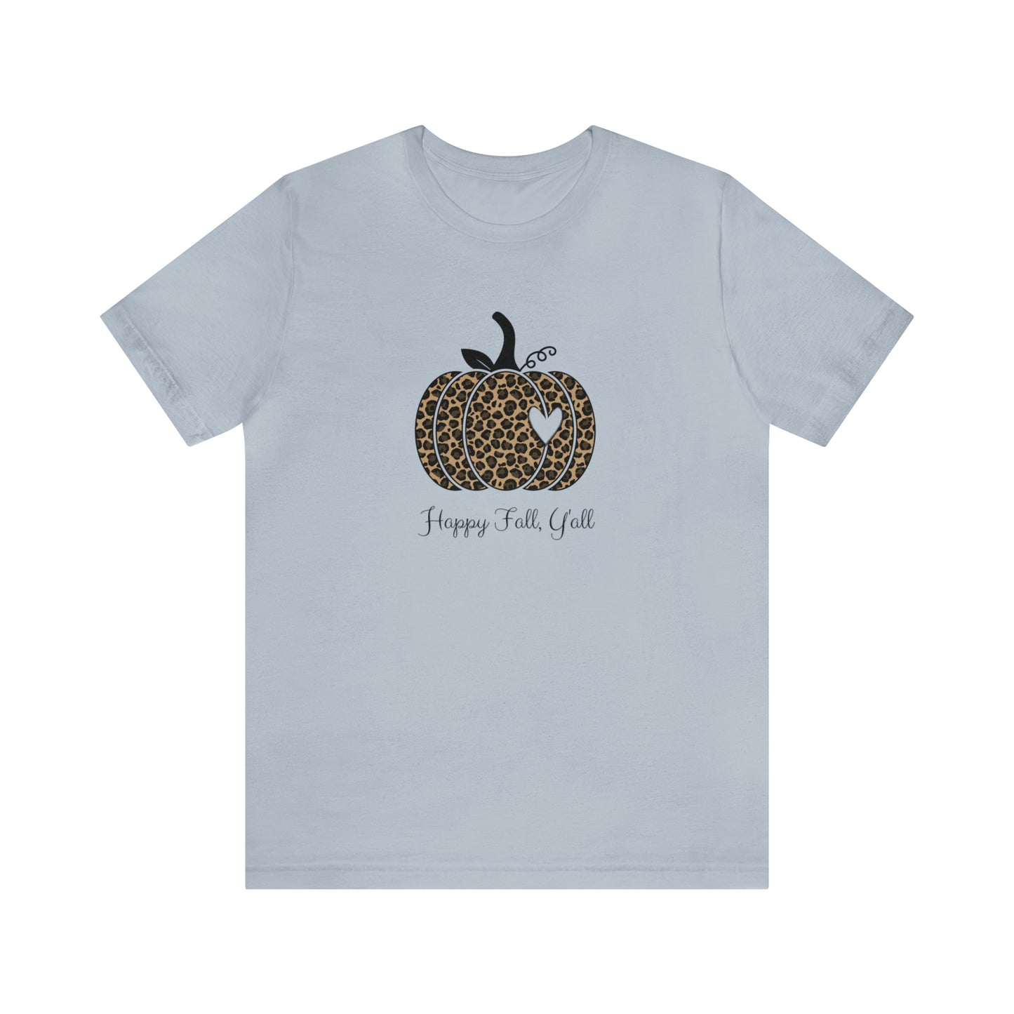 Happy Fall Y'all Cheetah Pumpkin Unisex Jersey Short Sleeve Tee Graphic Tees