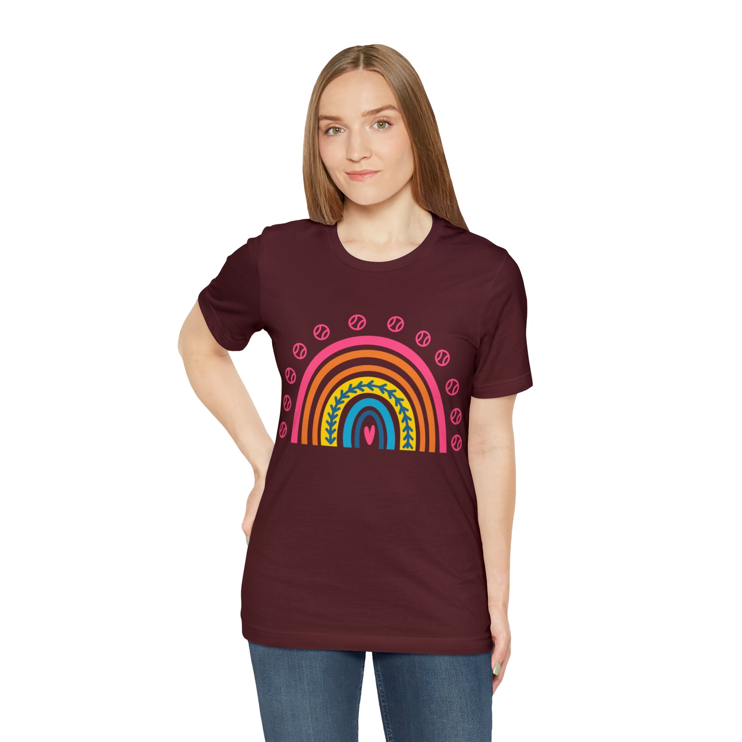 Baseball/Softball Rainbow Unisex Jersey Short Sleeve Tee Graphic Tees