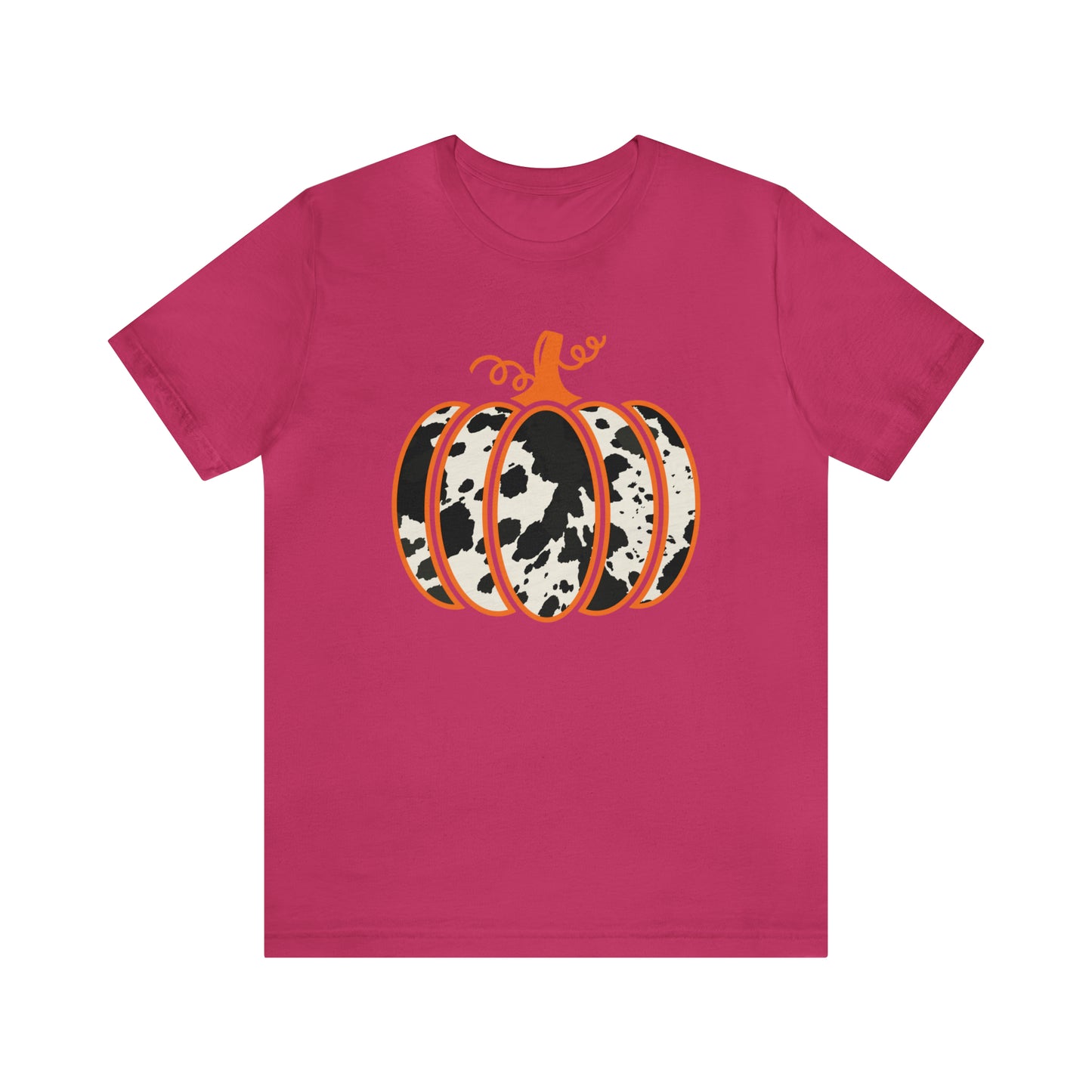 Cow Print Pumpkin Unisex Jersey Short Sleeve Graphic Tees