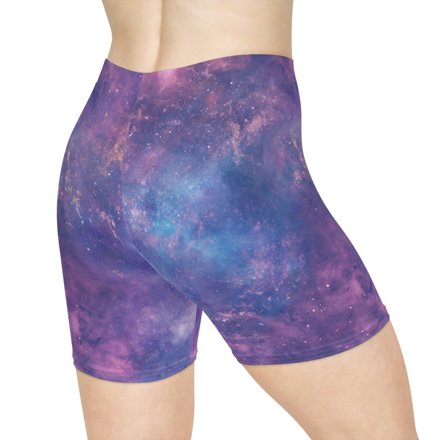 Purple Galaxy Women's Biker Shorts (AOP) Sportswear