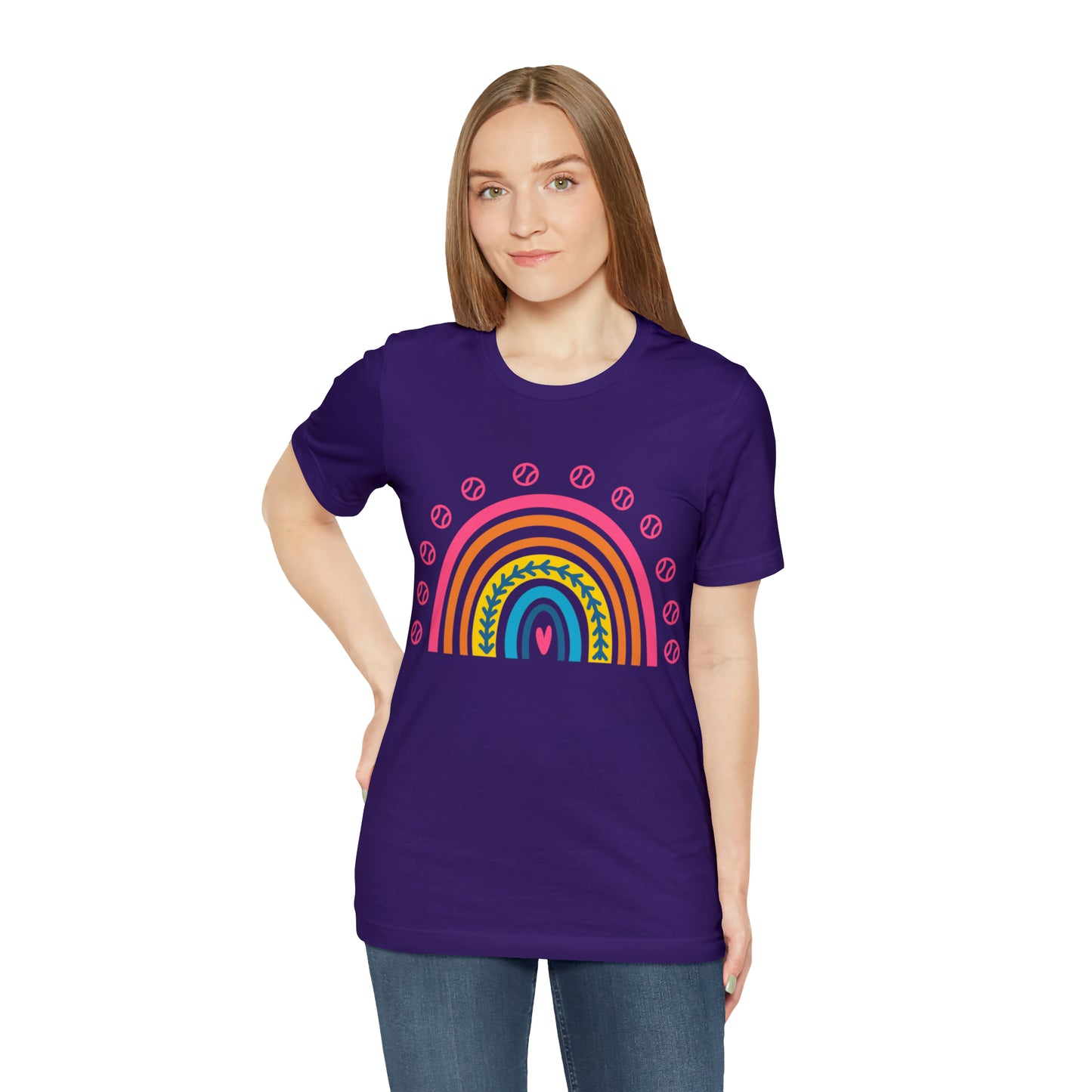 Baseball/Softball Rainbow Unisex Jersey Short Sleeve Tee Graphic Tees