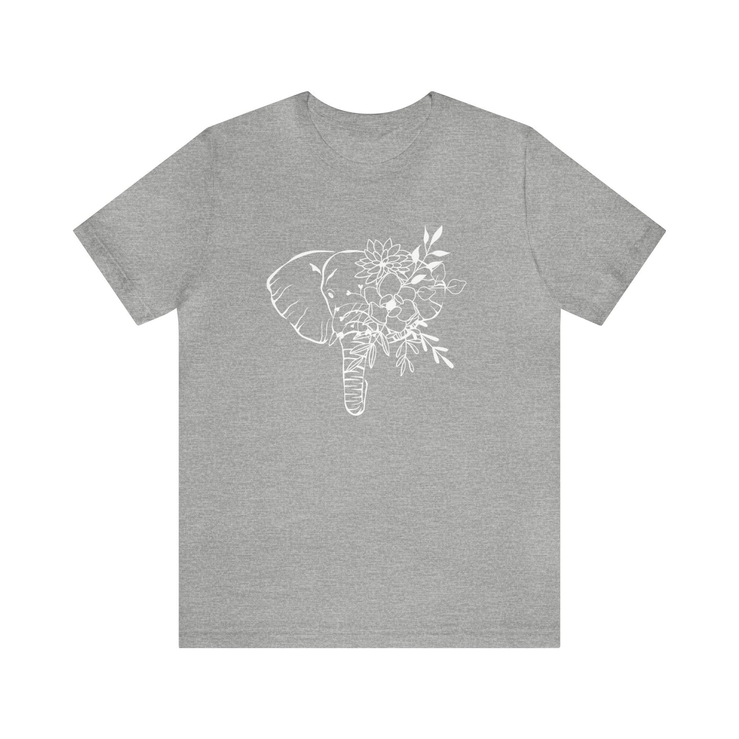 Floral Elephant Unisex Jersey Short Sleeve Graphic Tees