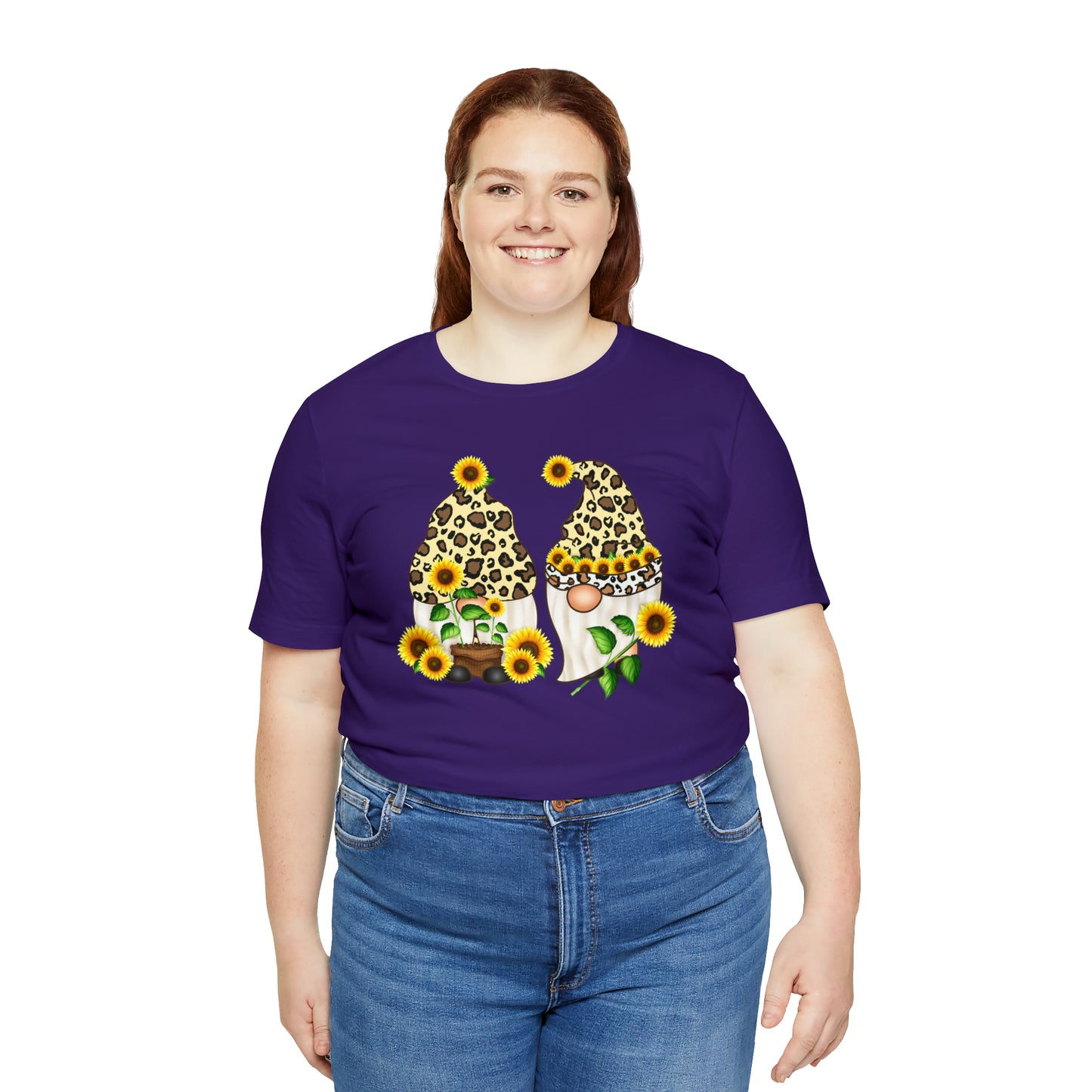 Gnomes and Sunflowers Unisex Jersey Short Sleeve Graphic Tees