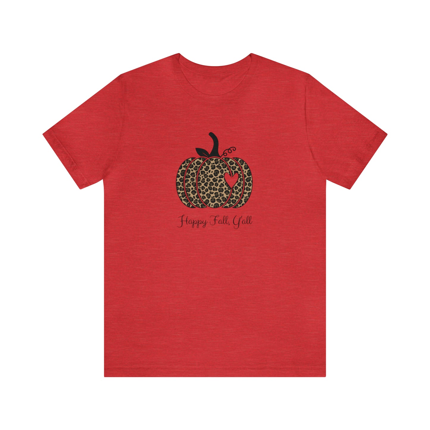 Happy Fall Y'all Cheetah Pumpkin Unisex Jersey Short Sleeve Tee Graphic Tees