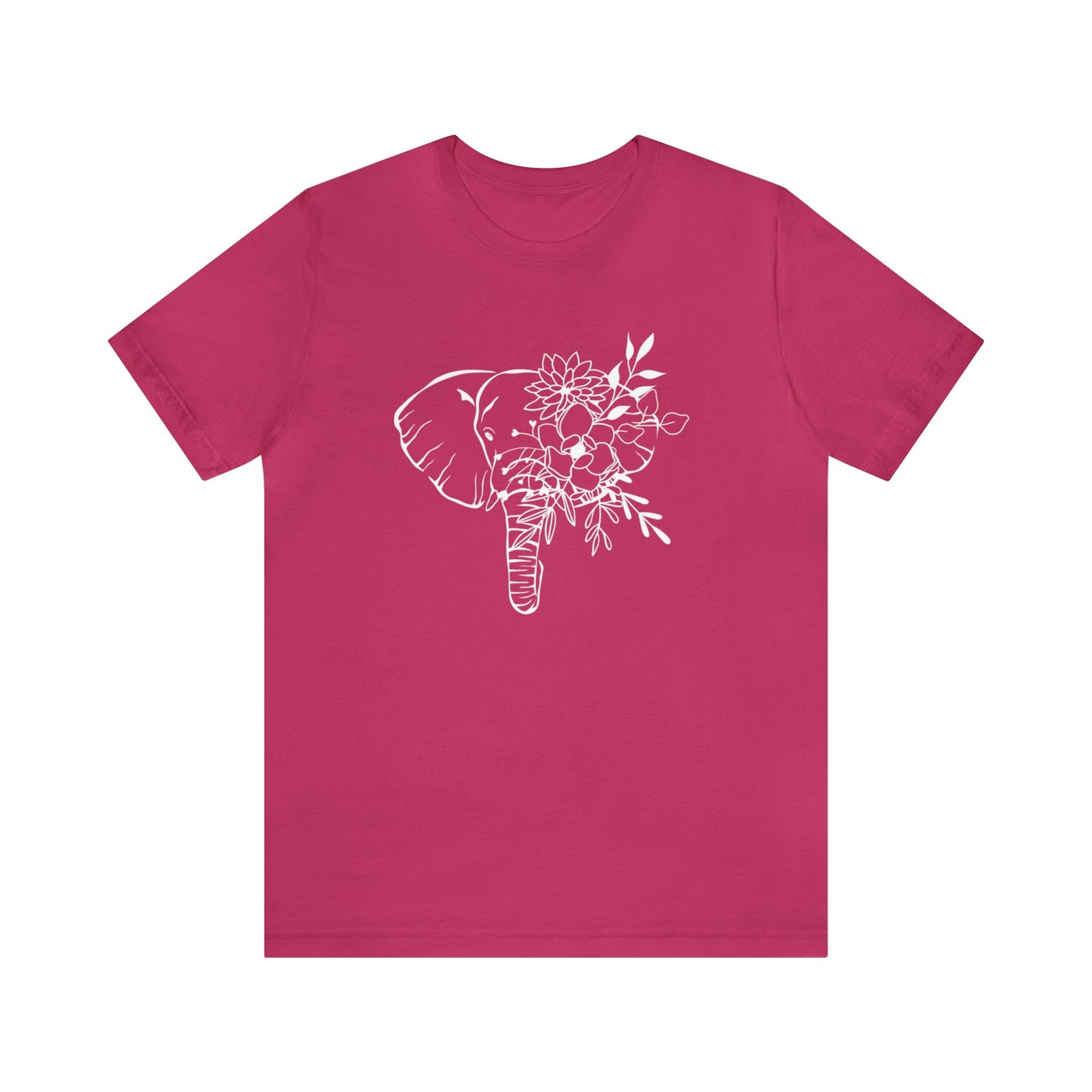 Floral Elephant Unisex Jersey Short Sleeve Graphic Tees