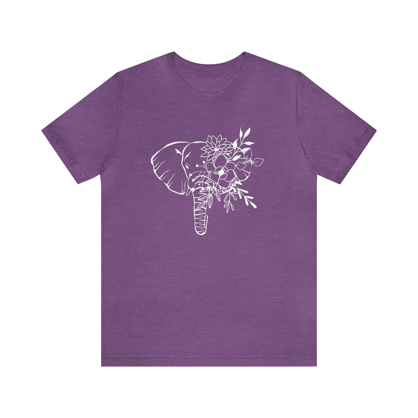 Floral Elephant Unisex Jersey Short Sleeve Graphic Tees