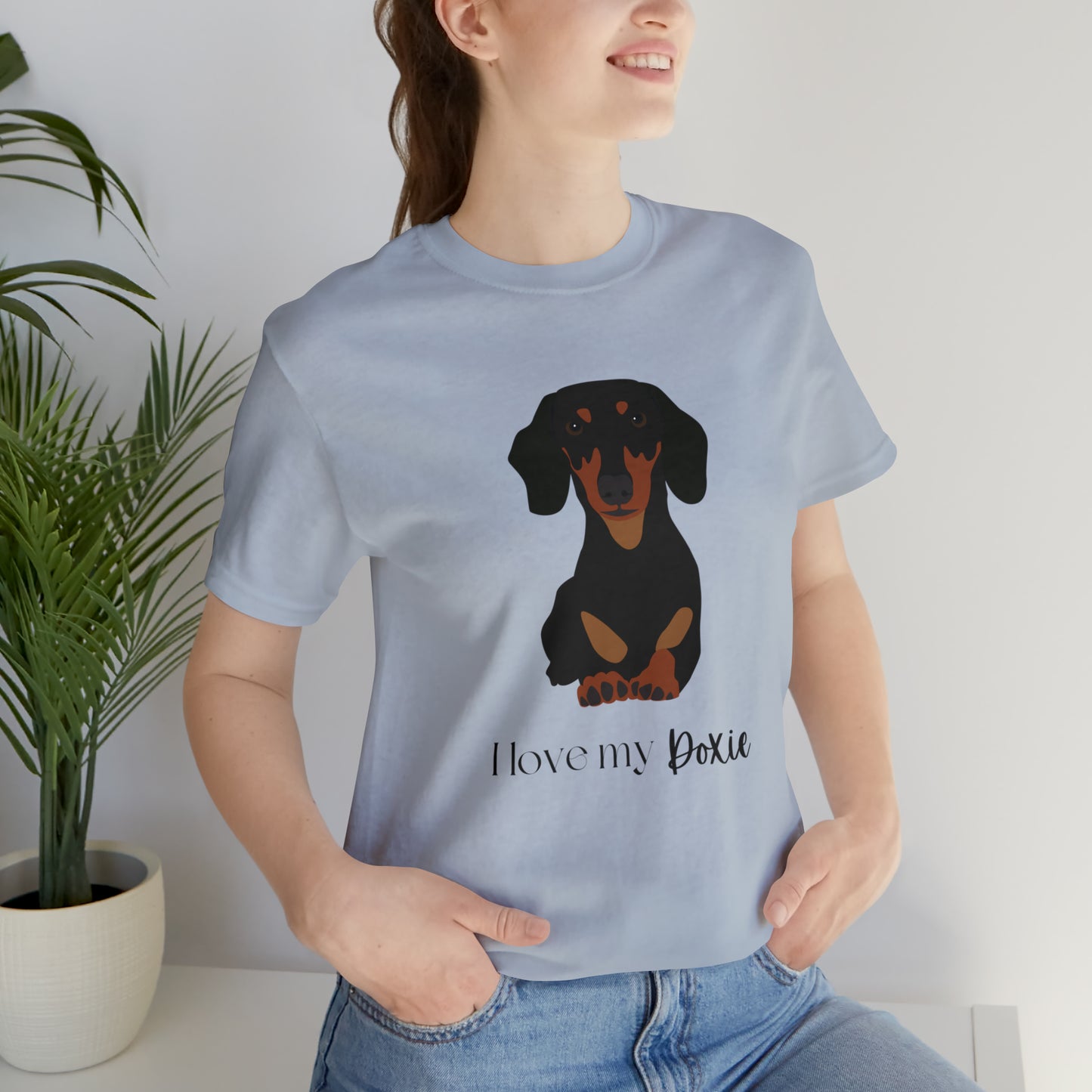 I love my Doxie Unisex Jersey Short Sleeve Graphic Tees