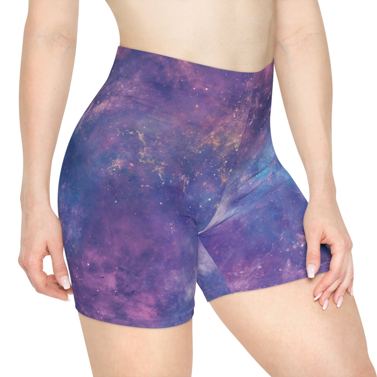 Purple Galaxy Women's Biker Shorts (AOP) Sportswear