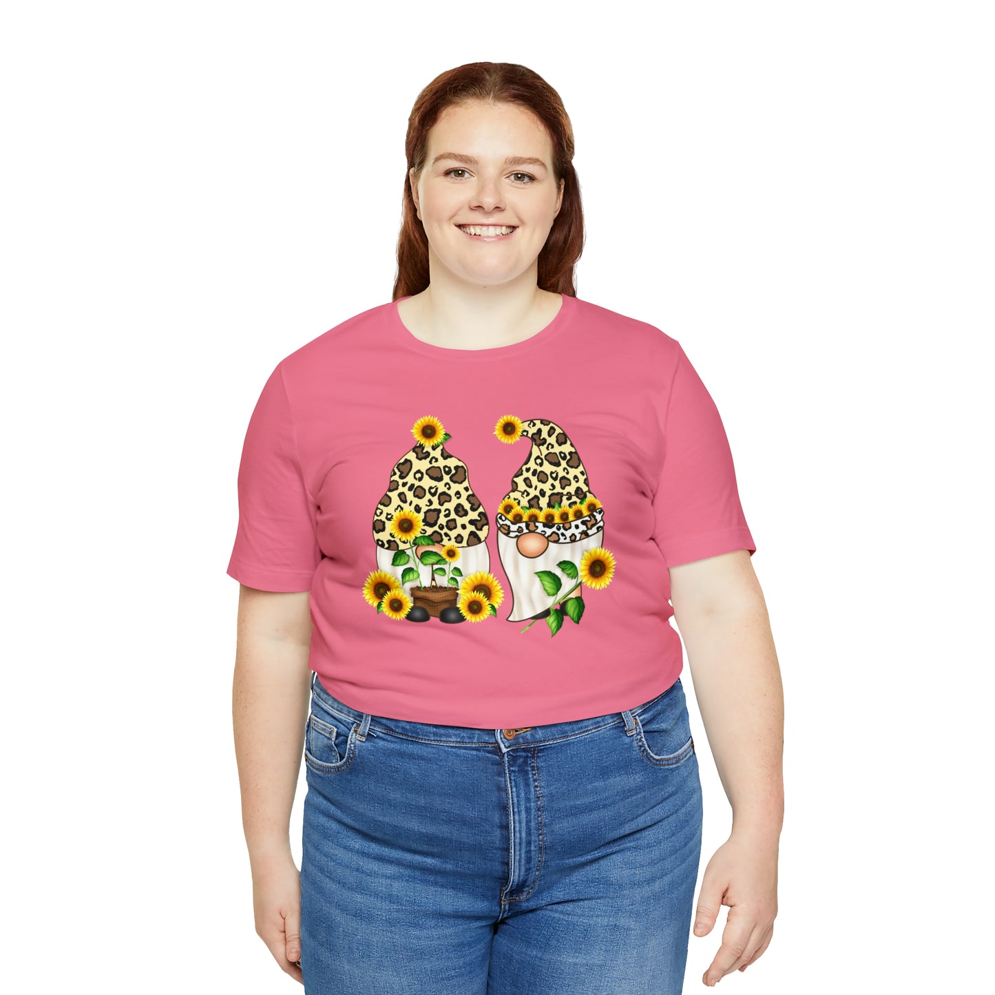 Gnomes and Sunflowers Unisex Jersey Short Sleeve Graphic Tees