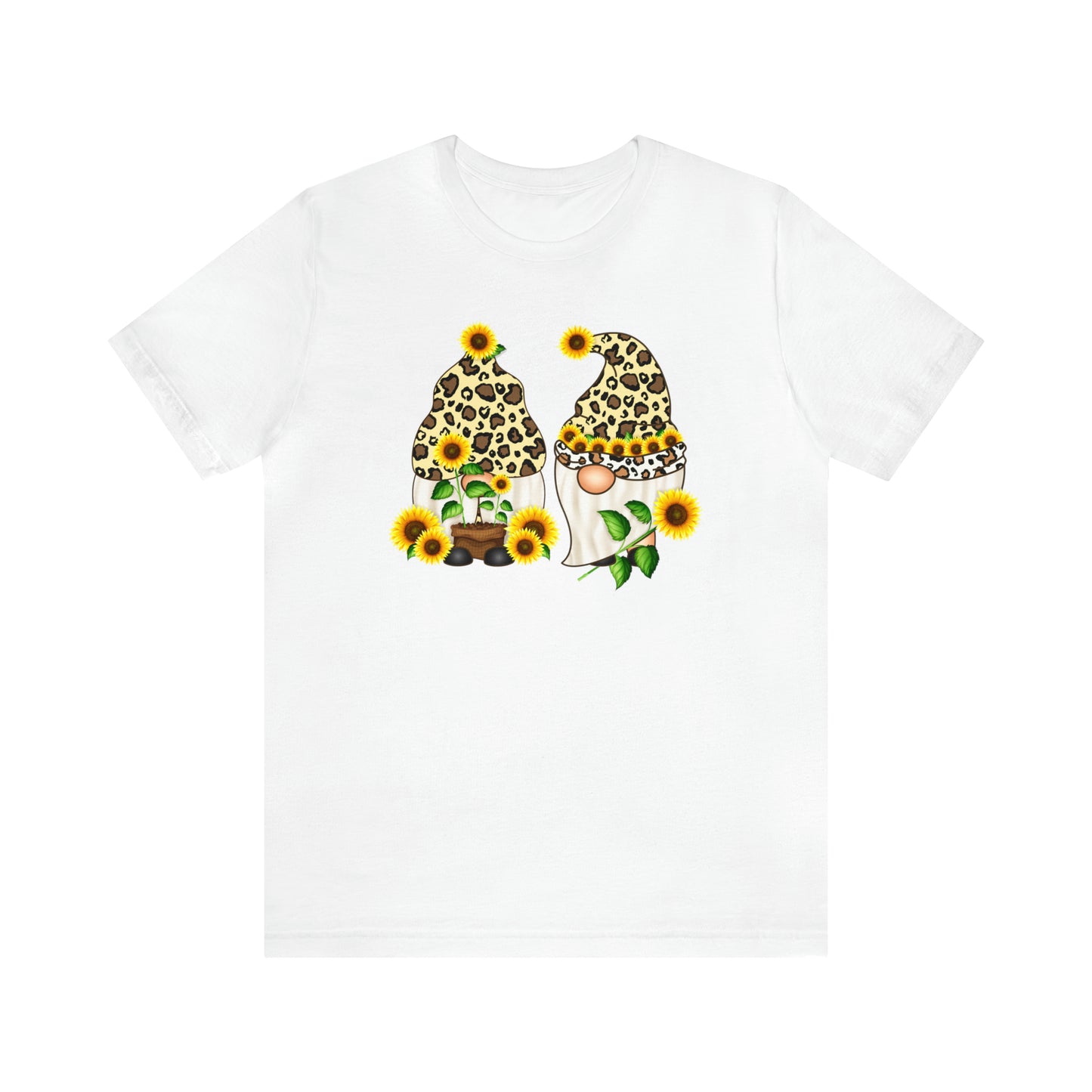 Gnomes and Sunflowers Unisex Jersey Short Sleeve Graphic Tees