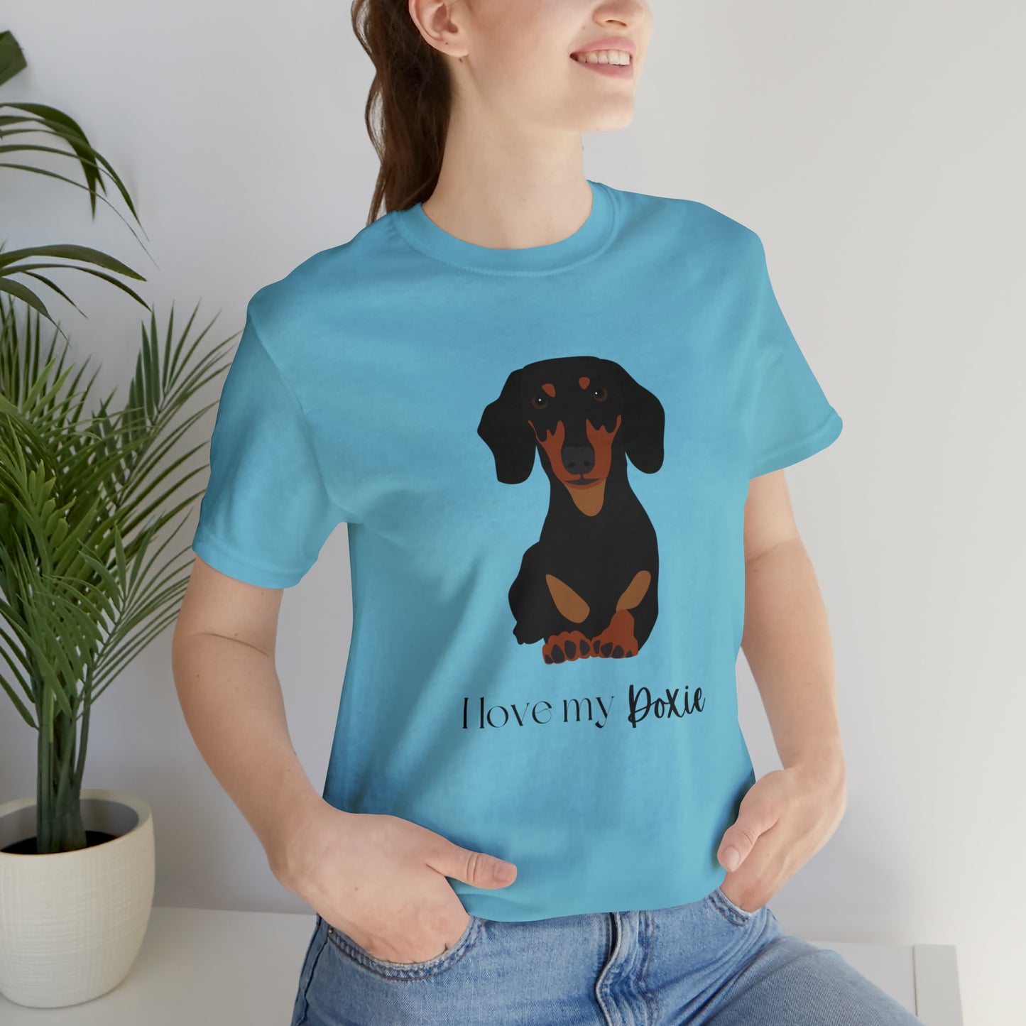 I love my Doxie Unisex Jersey Short Sleeve Graphic Tees