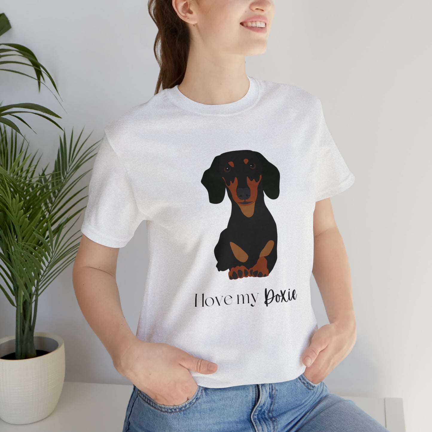 I love my Doxie Unisex Jersey Short Sleeve Graphic Tees