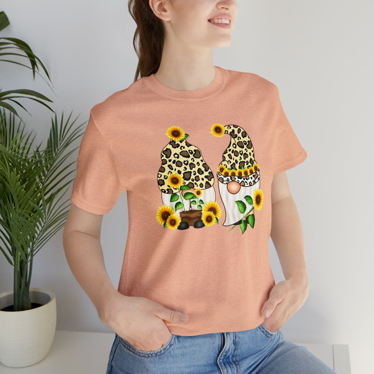 Gnomes and Sunflowers Unisex Jersey Short Sleeve Graphic Tees