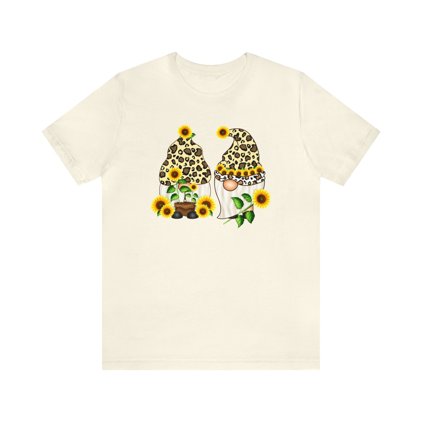 Gnomes and Sunflowers Unisex Jersey Short Sleeve Graphic Tees