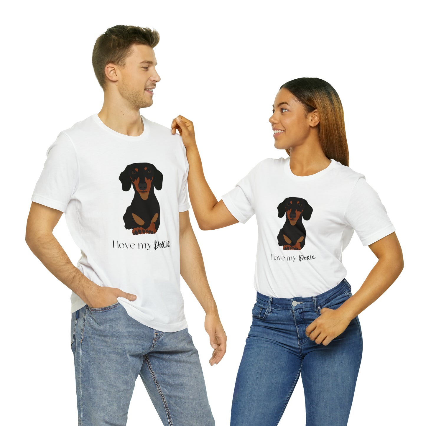 I love my Doxie Unisex Jersey Short Sleeve Graphic Tees