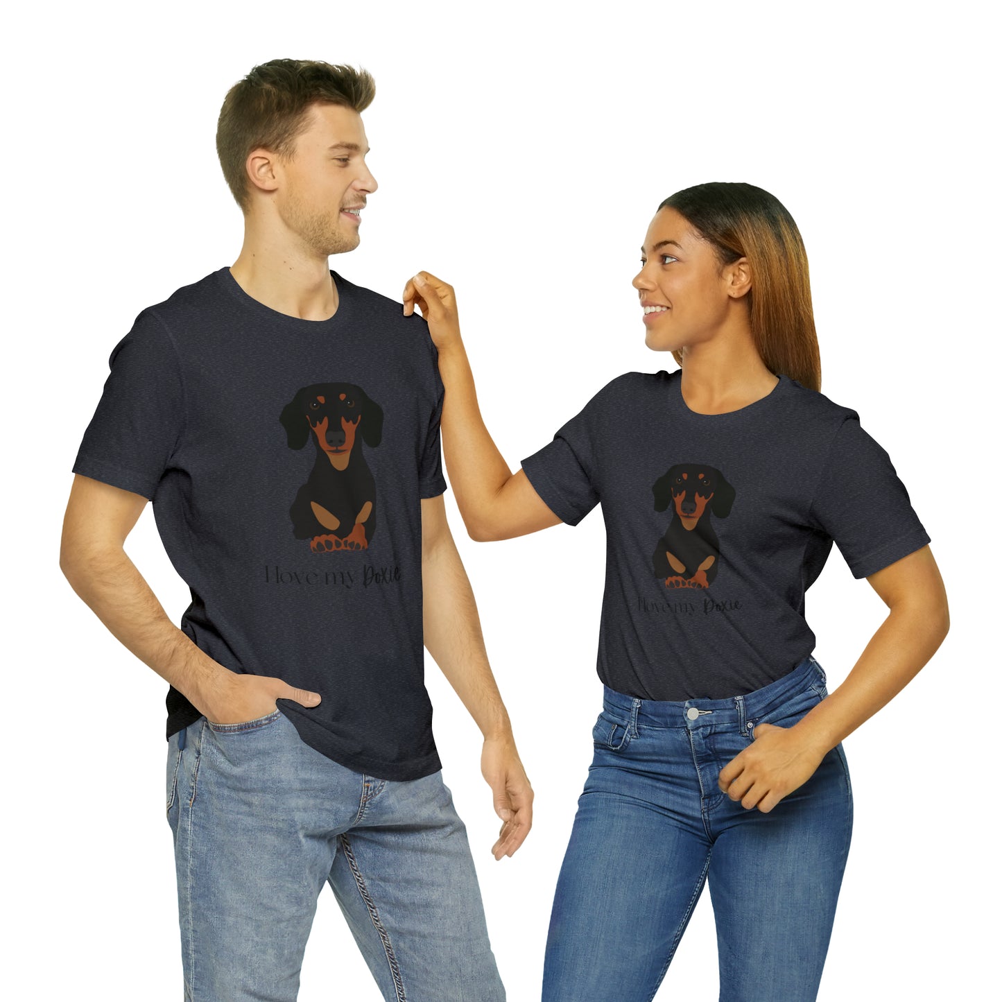 I love my Doxie Unisex Jersey Short Sleeve Graphic Tees