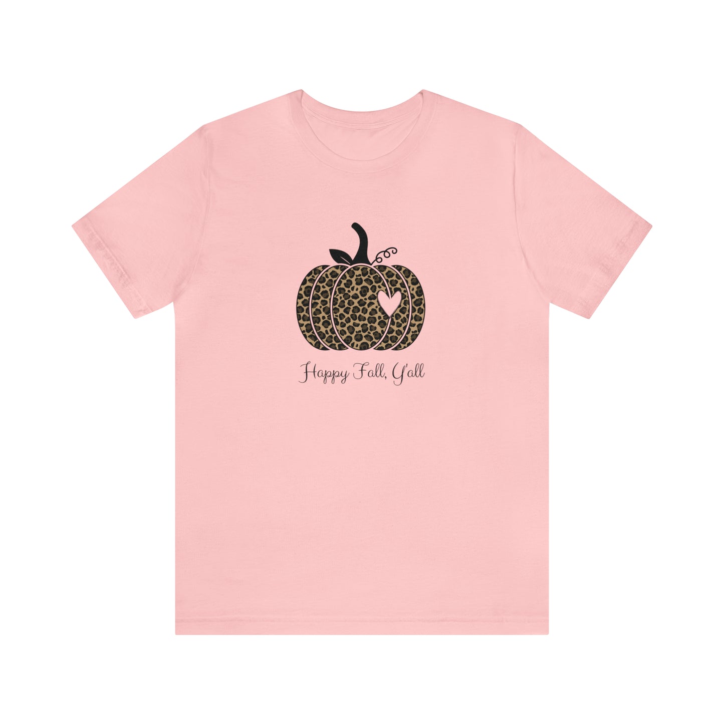 Happy Fall Y'all Cheetah Pumpkin Unisex Jersey Short Sleeve Tee Graphic Tees