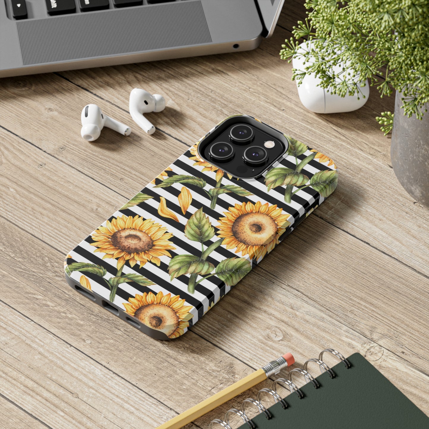 Sunflower Stripped Tough Phone Case