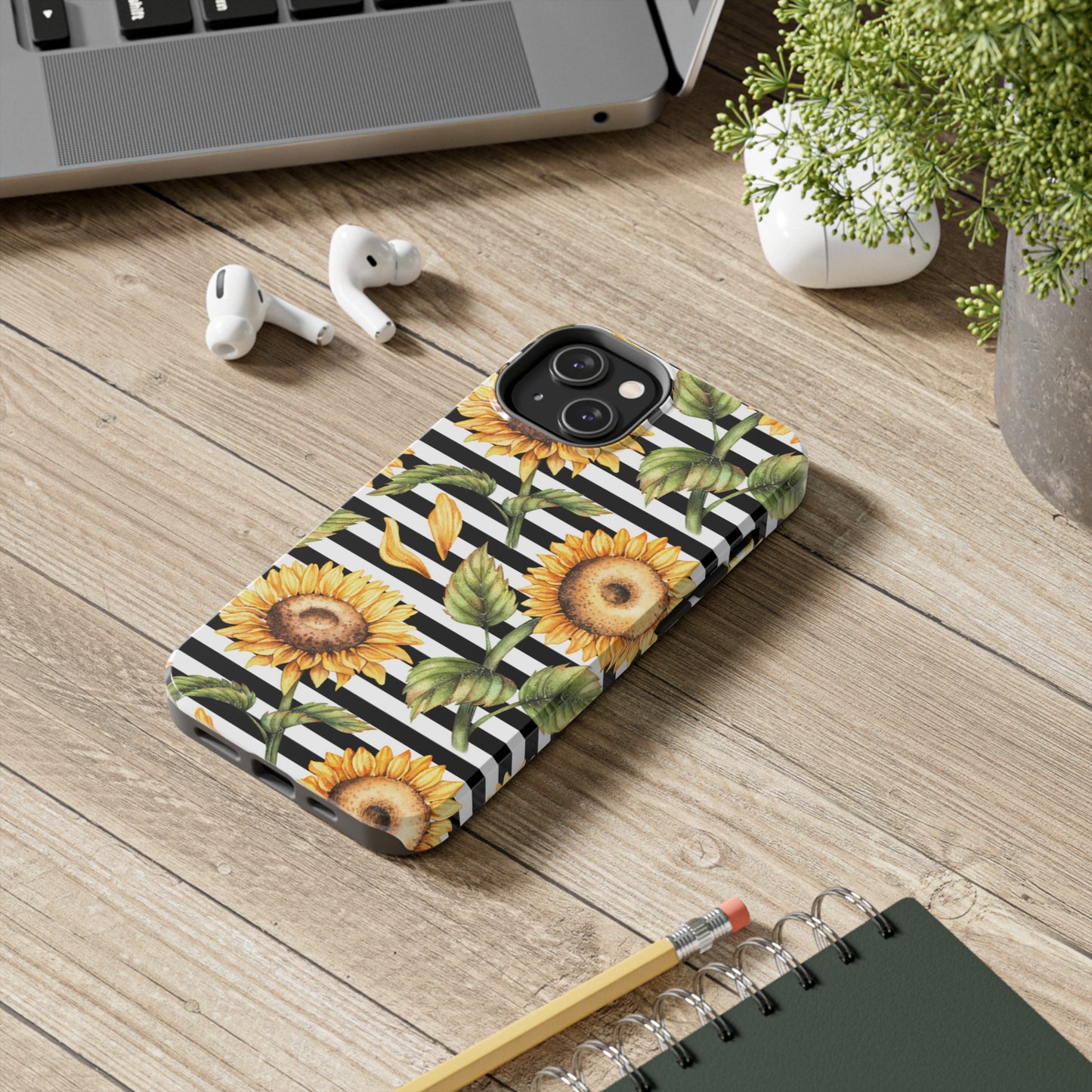 Sunflower Stripped Tough Phone Case