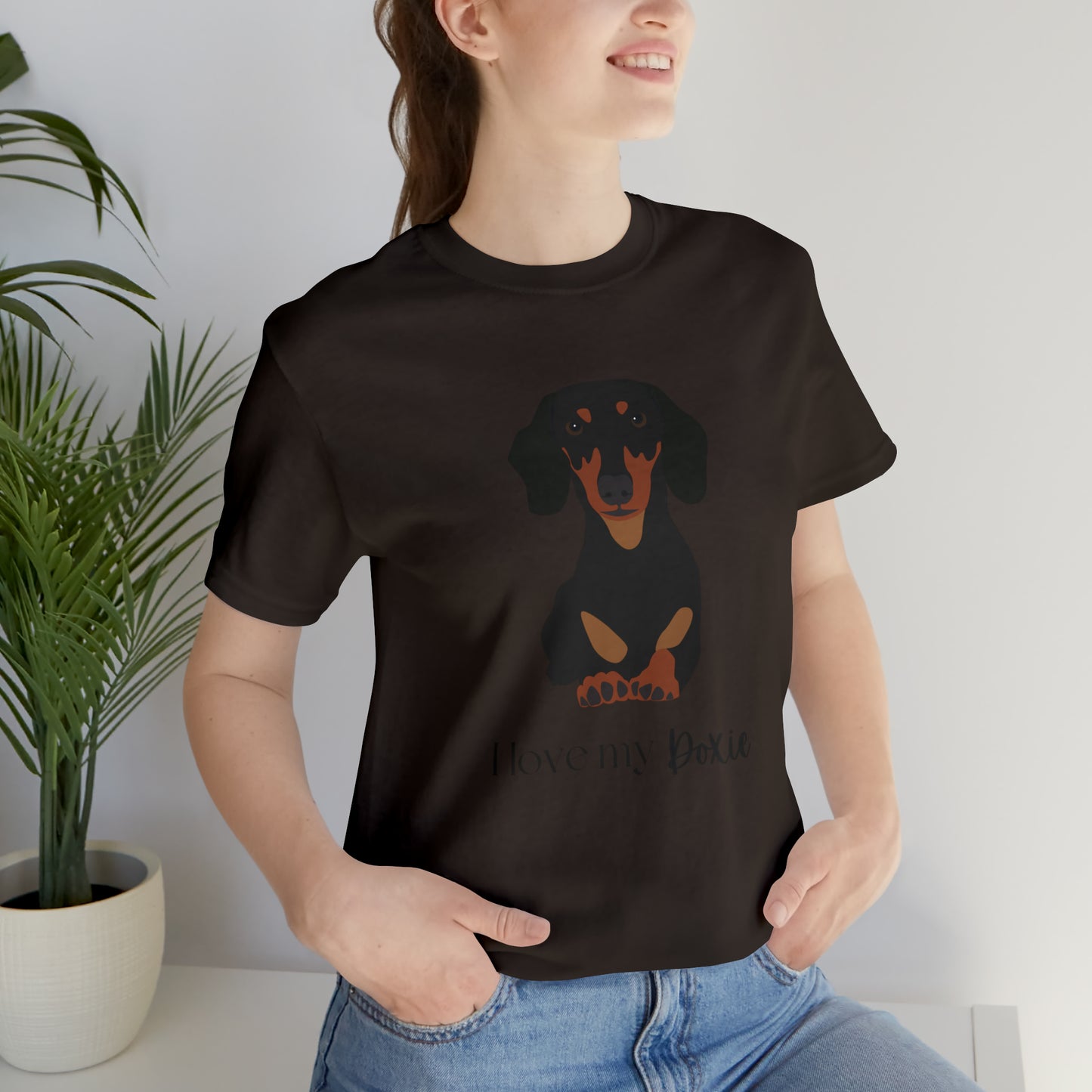 I love my Doxie Unisex Jersey Short Sleeve Graphic Tees