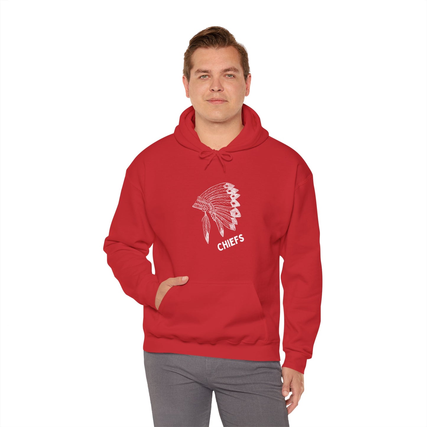 Indian Head Football Unisex Heavy Blend™ Hooded Sweatshirt