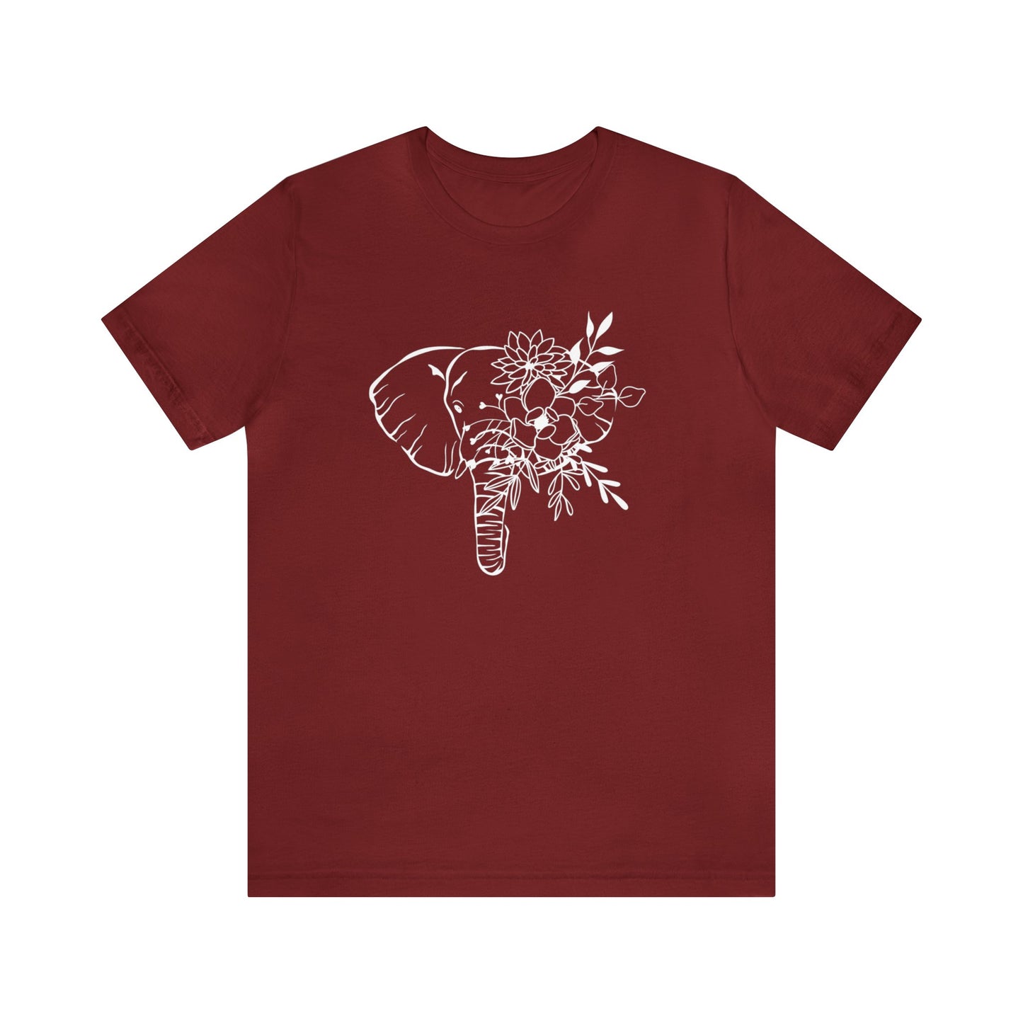 Floral Elephant Unisex Jersey Short Sleeve Graphic Tees