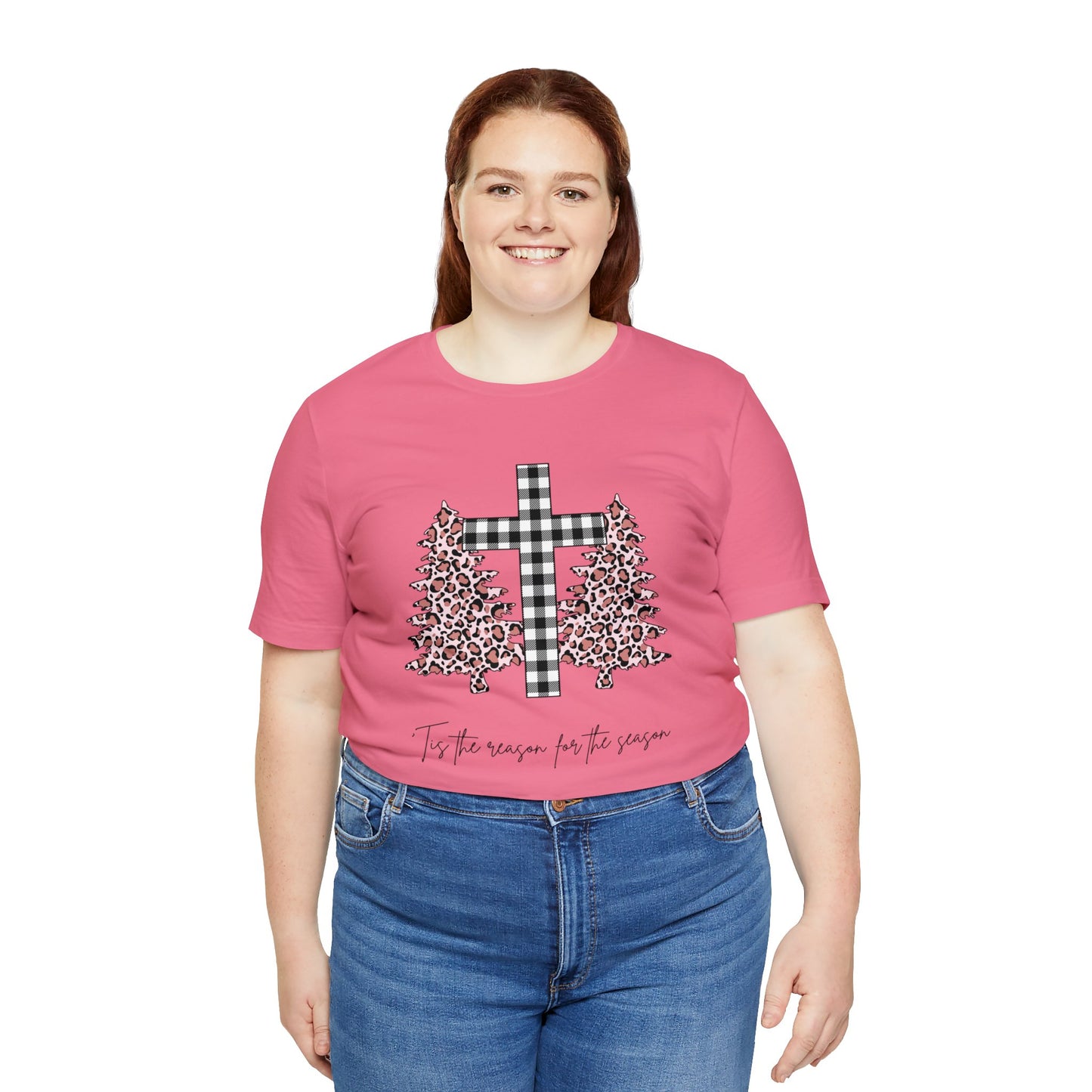 'Tis the Reason for the season Cheetah Print Unisex Jersey Short Sleeve Graphic Tees