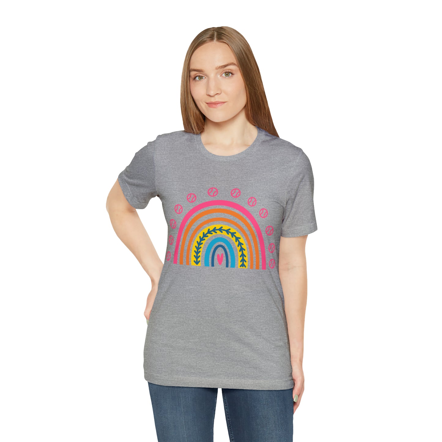 Baseball/Softball Rainbow Unisex Jersey Short Sleeve Tee Graphic Tees