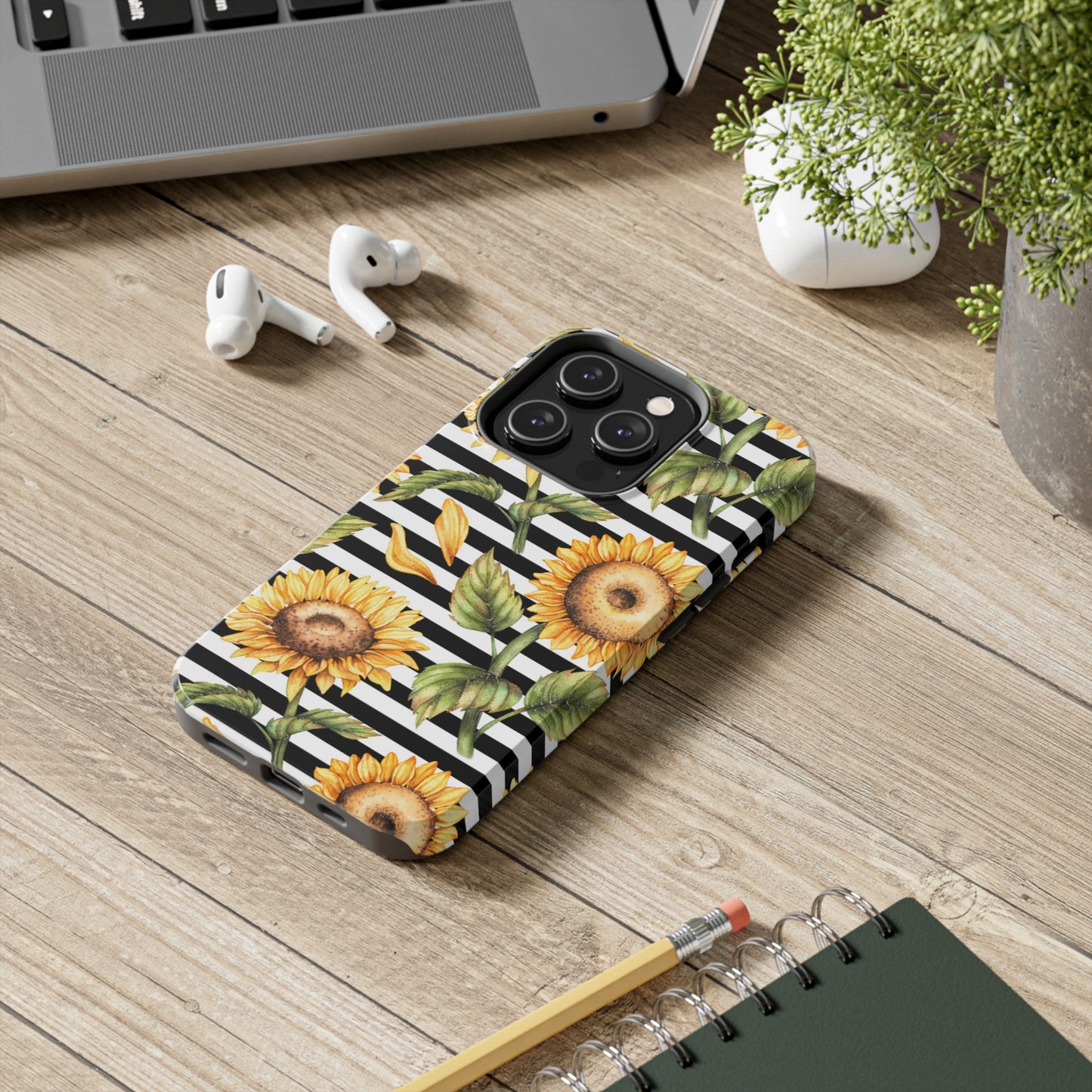 Sunflower Stripped Tough Phone Case