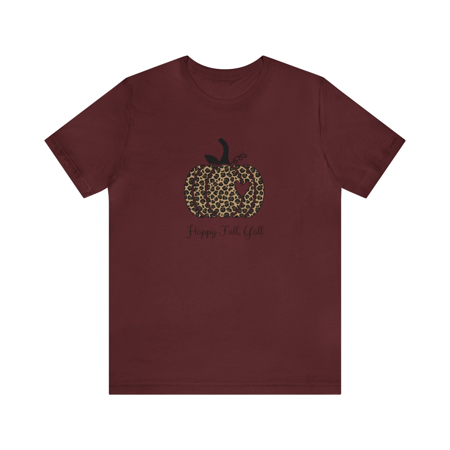 Happy Fall Y'all Cheetah Pumpkin Unisex Jersey Short Sleeve Tee Graphic Tees