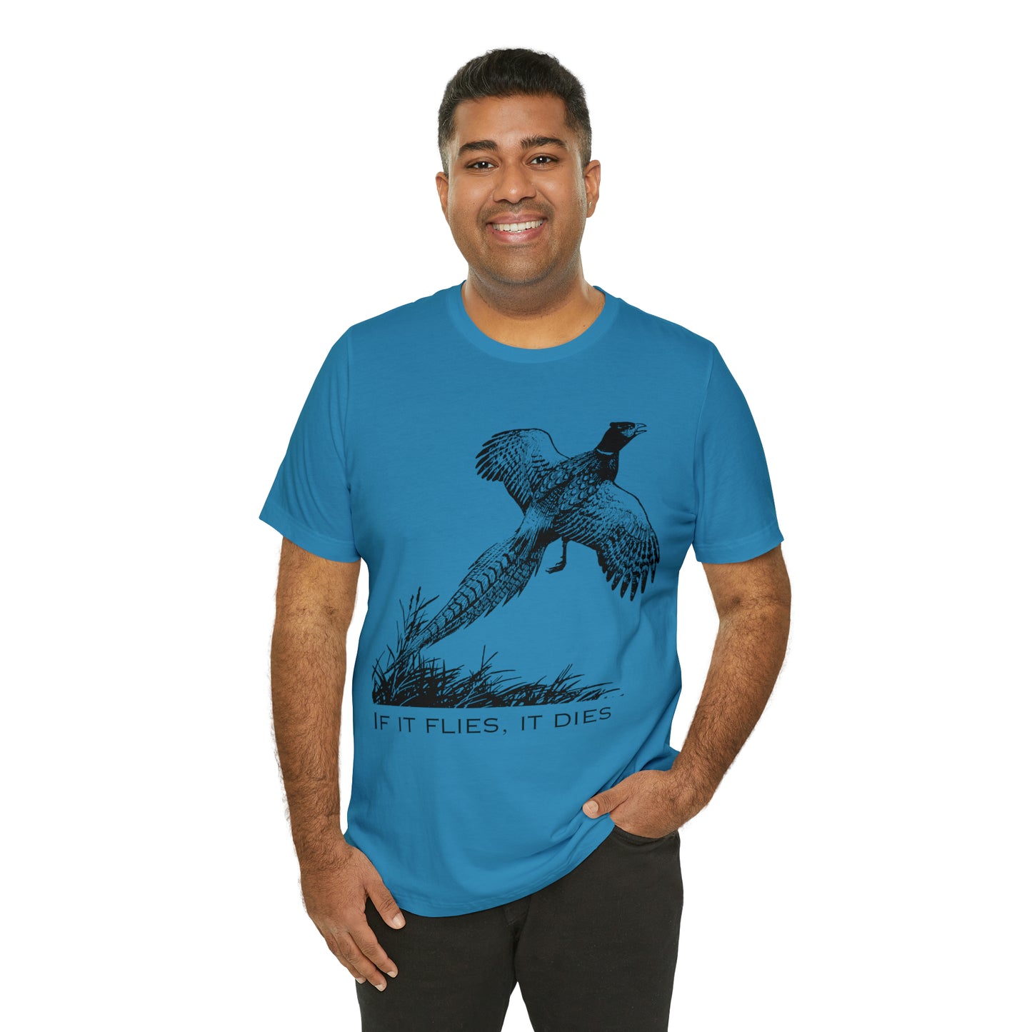 If it flies it dies Unisex Jersey Short Sleeve Graphic Tees