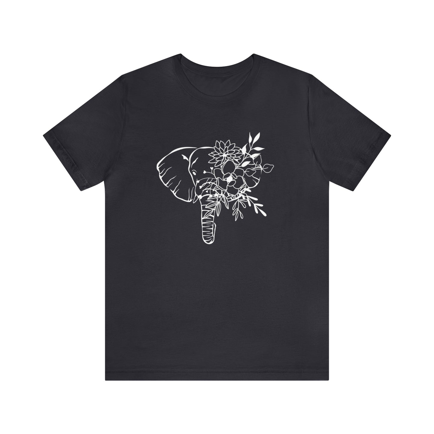 Floral Elephant Unisex Jersey Short Sleeve Graphic Tees