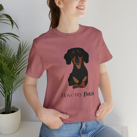 I love my Doxie Unisex Jersey Short Sleeve Graphic Tees