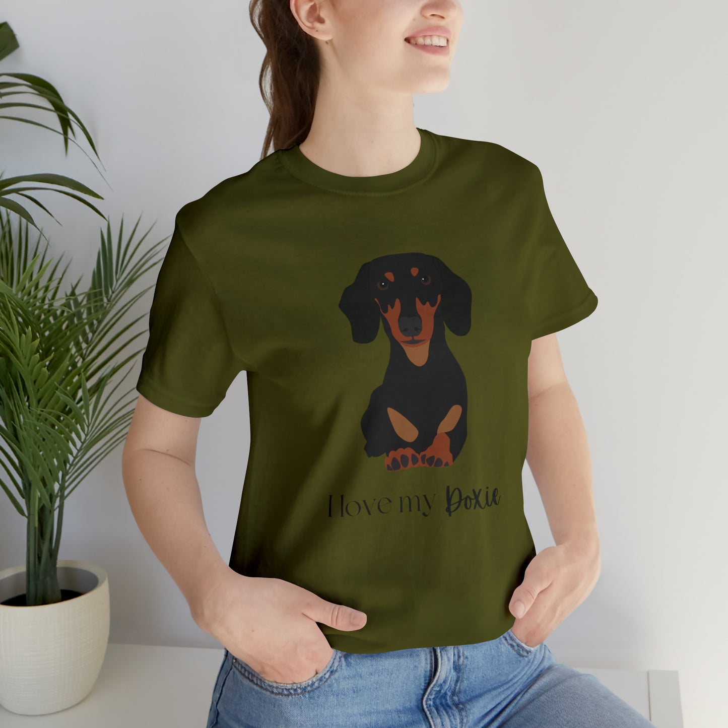 I love my Doxie Unisex Jersey Short Sleeve Graphic Tees