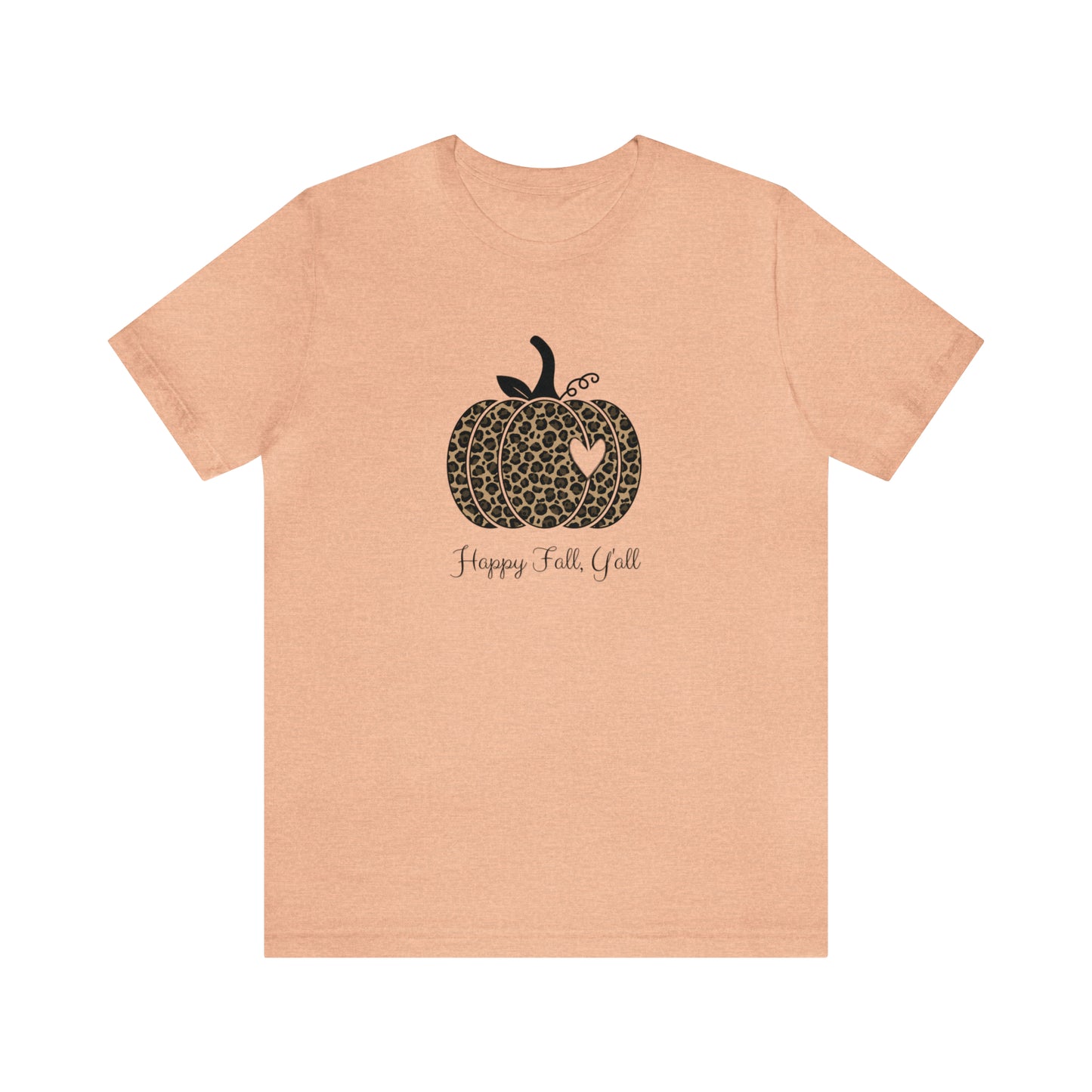 Happy Fall Y'all Cheetah Pumpkin Unisex Jersey Short Sleeve Tee Graphic Tees