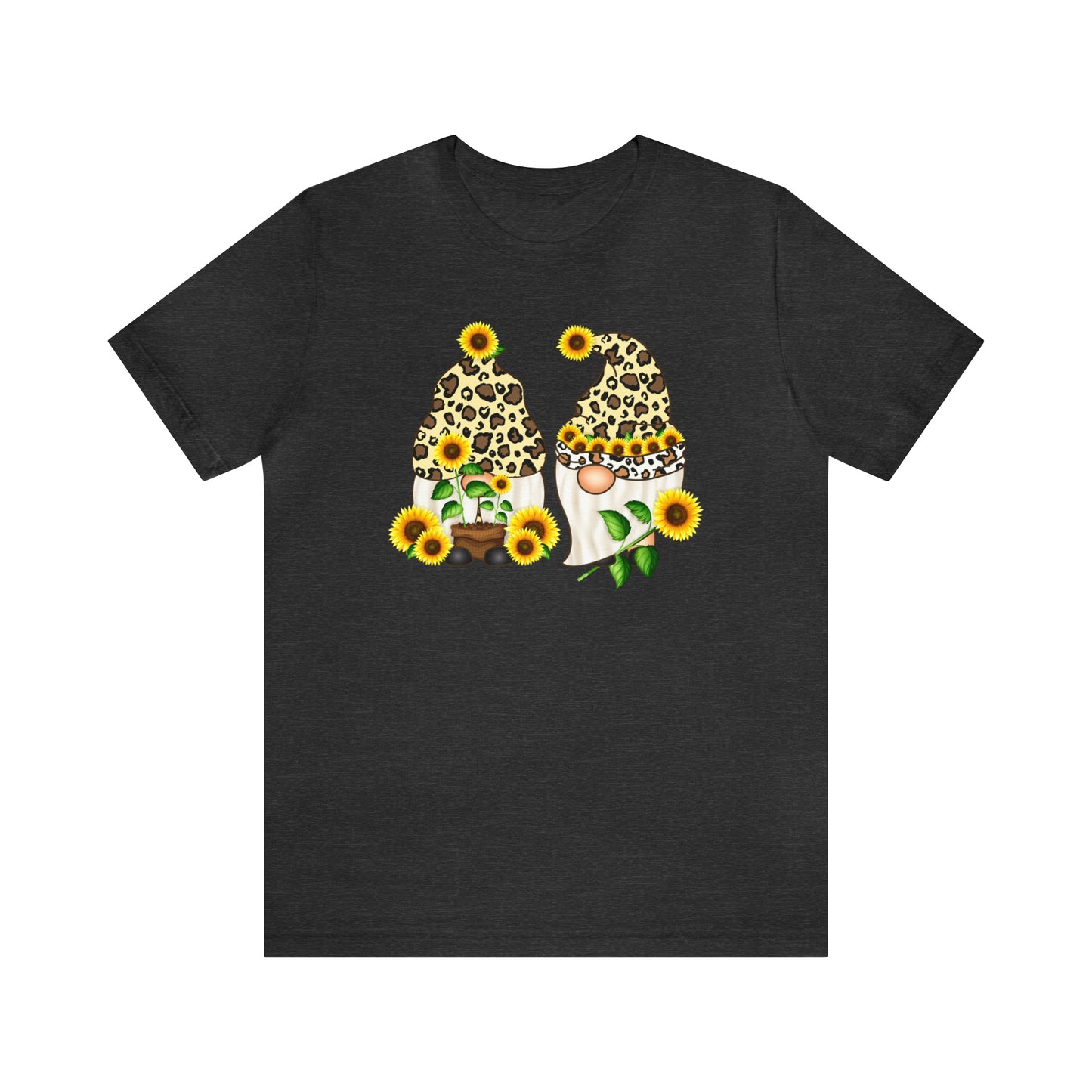 Gnomes and Sunflowers Unisex Jersey Short Sleeve Graphic Tees