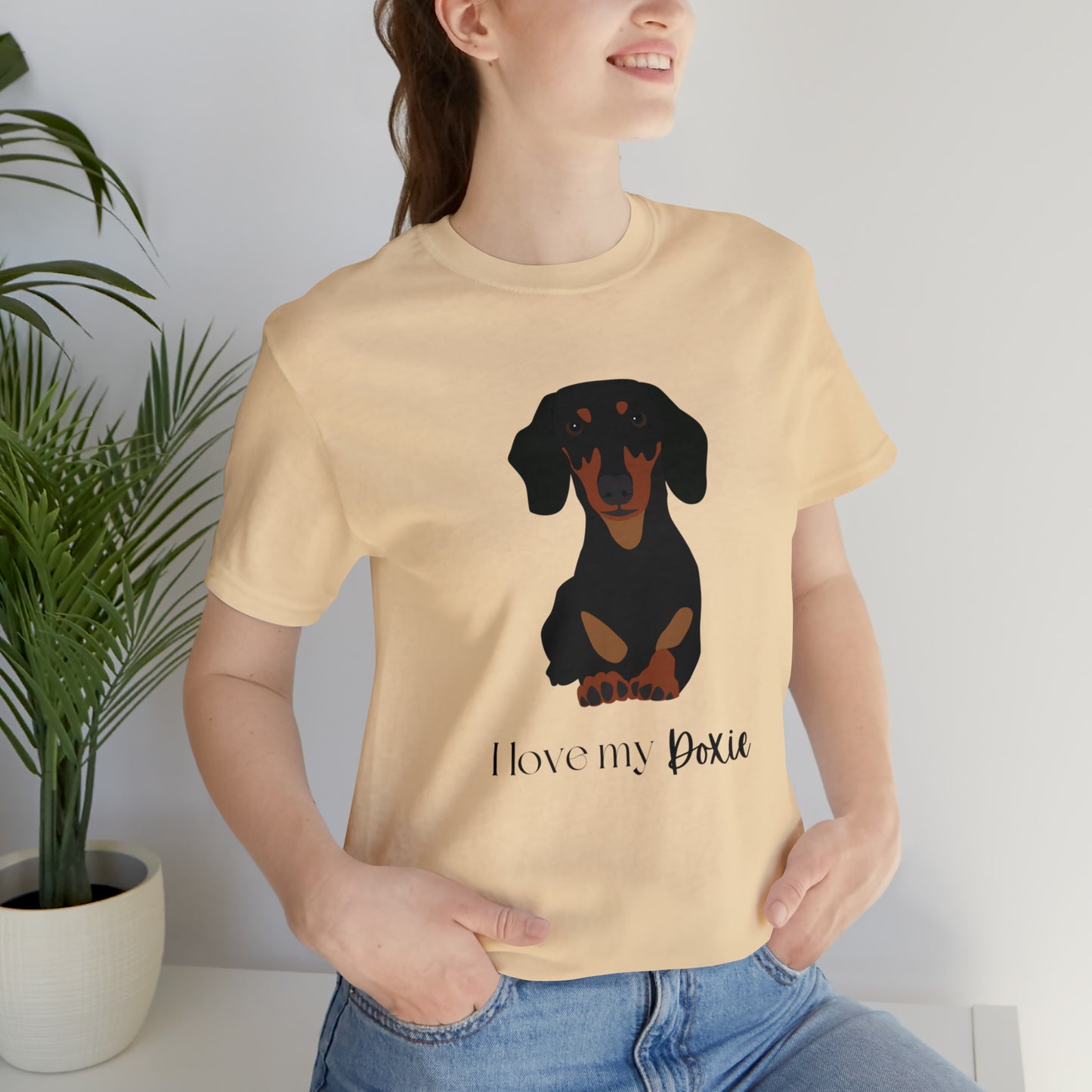 I love my Doxie Unisex Jersey Short Sleeve Graphic Tees