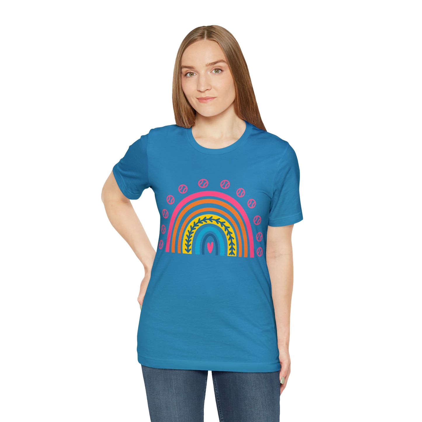 Baseball/Softball Rainbow Unisex Jersey Short Sleeve Tee Graphic Tees