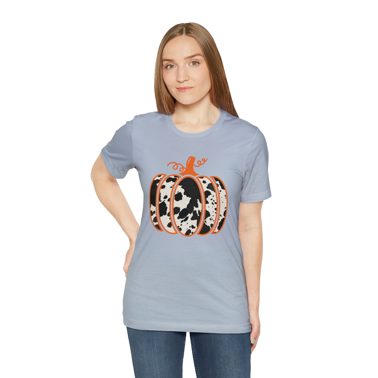 Cow Print Pumpkin Unisex Jersey Short Sleeve Graphic Tees