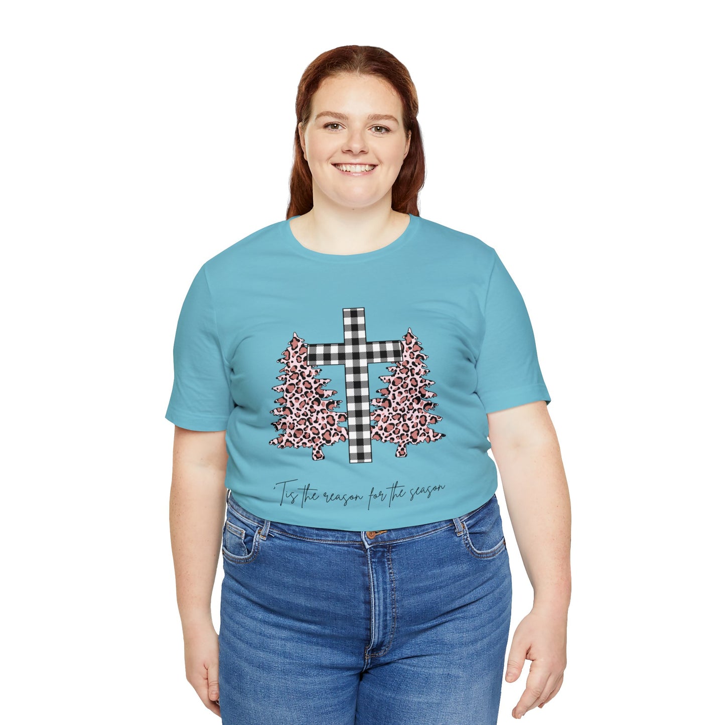 'Tis the Reason for the season Cheetah Print Unisex Jersey Short Sleeve Graphic Tees