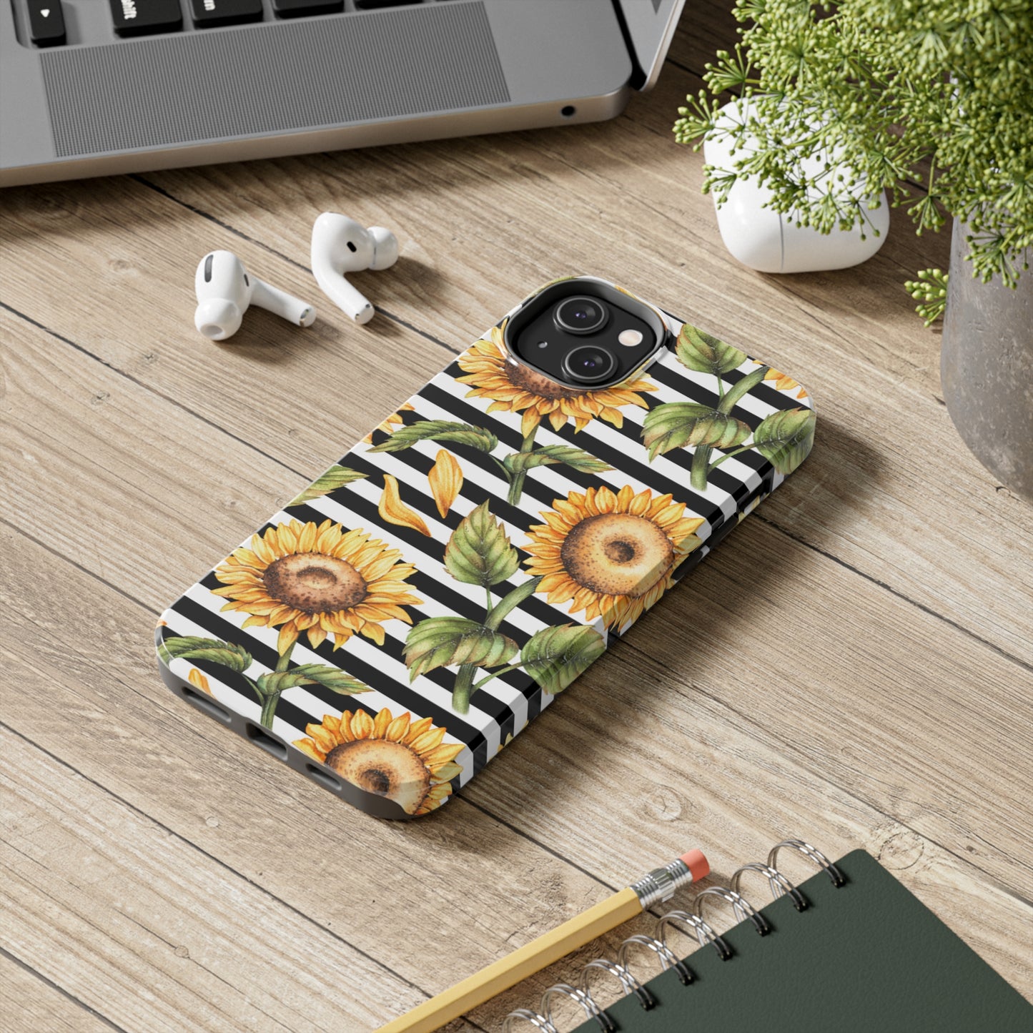 Sunflower Stripped Tough Phone Case