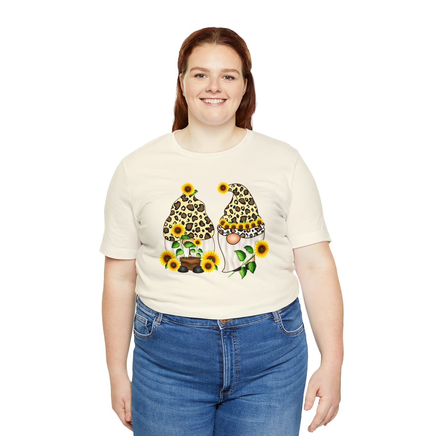 Gnomes and Sunflowers Unisex Jersey Short Sleeve Graphic Tees