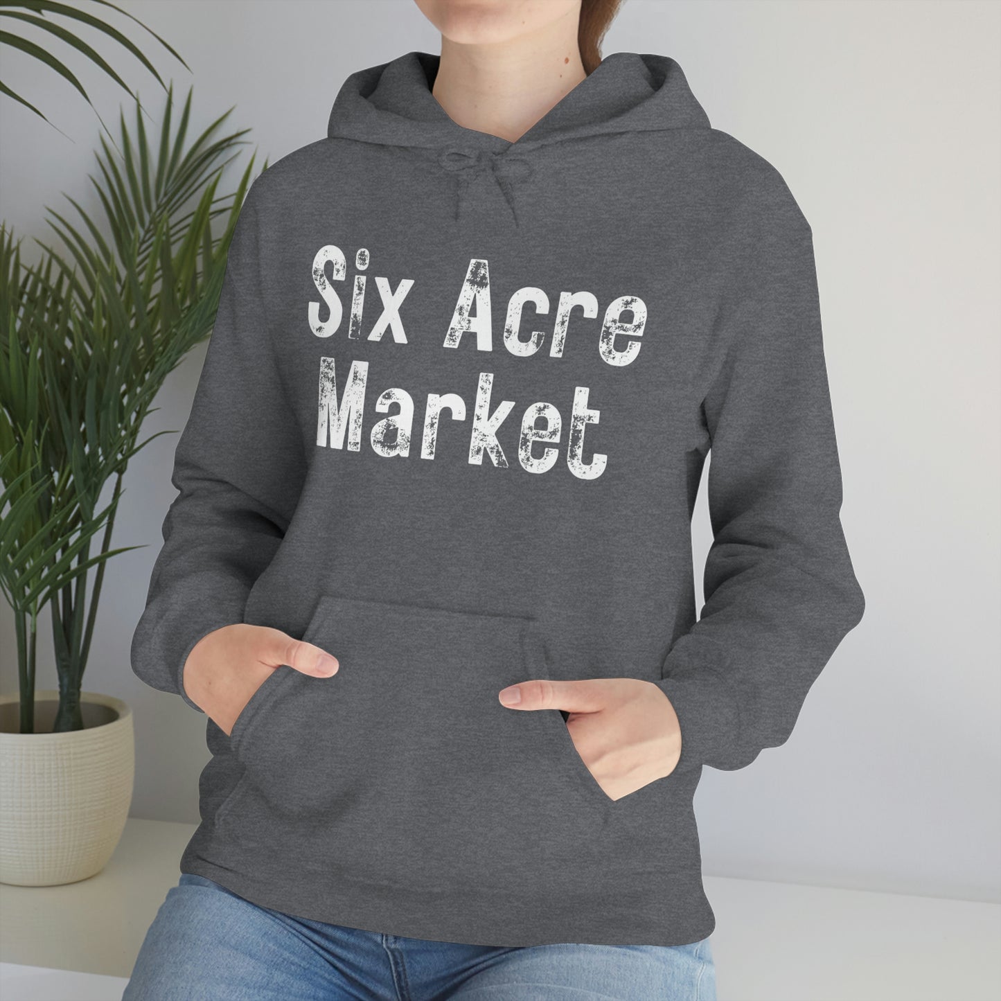 Six Acre Market Merch Unisex Heavy Blend Hooded Sweatshirt! Apparel!