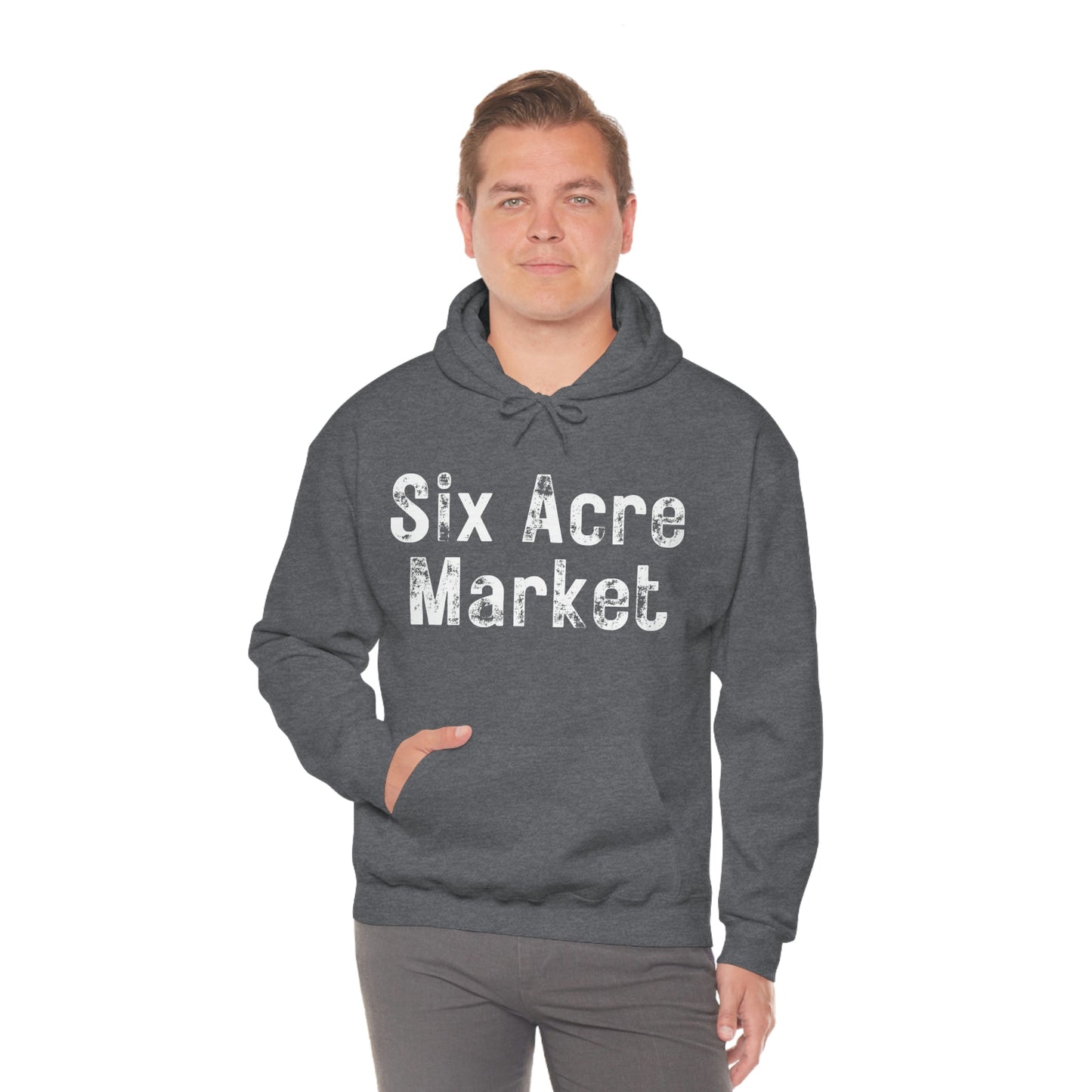 Six Acre Market Merch Unisex Heavy Blend Hooded Sweatshirt! Apparel!